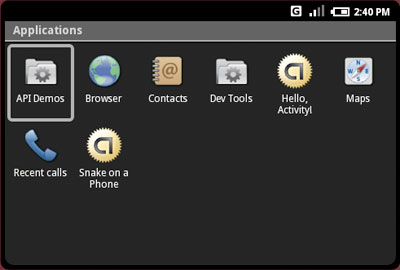 Android Applications Screen