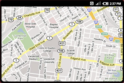 Android Maps Street View Screen
