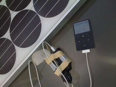 Solar Panel charging iPod
