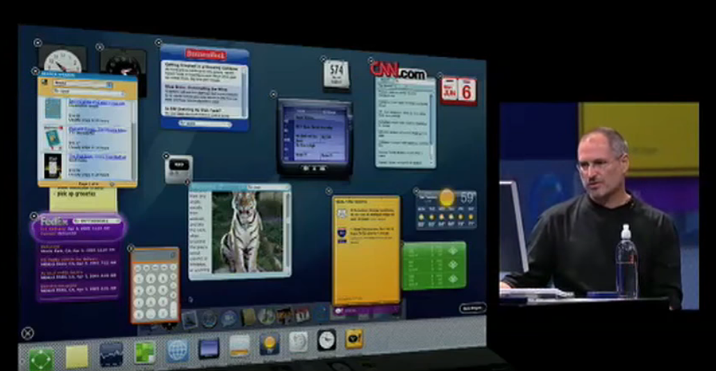 Steve Jobs and Apple Dashboard at WWDC 2005