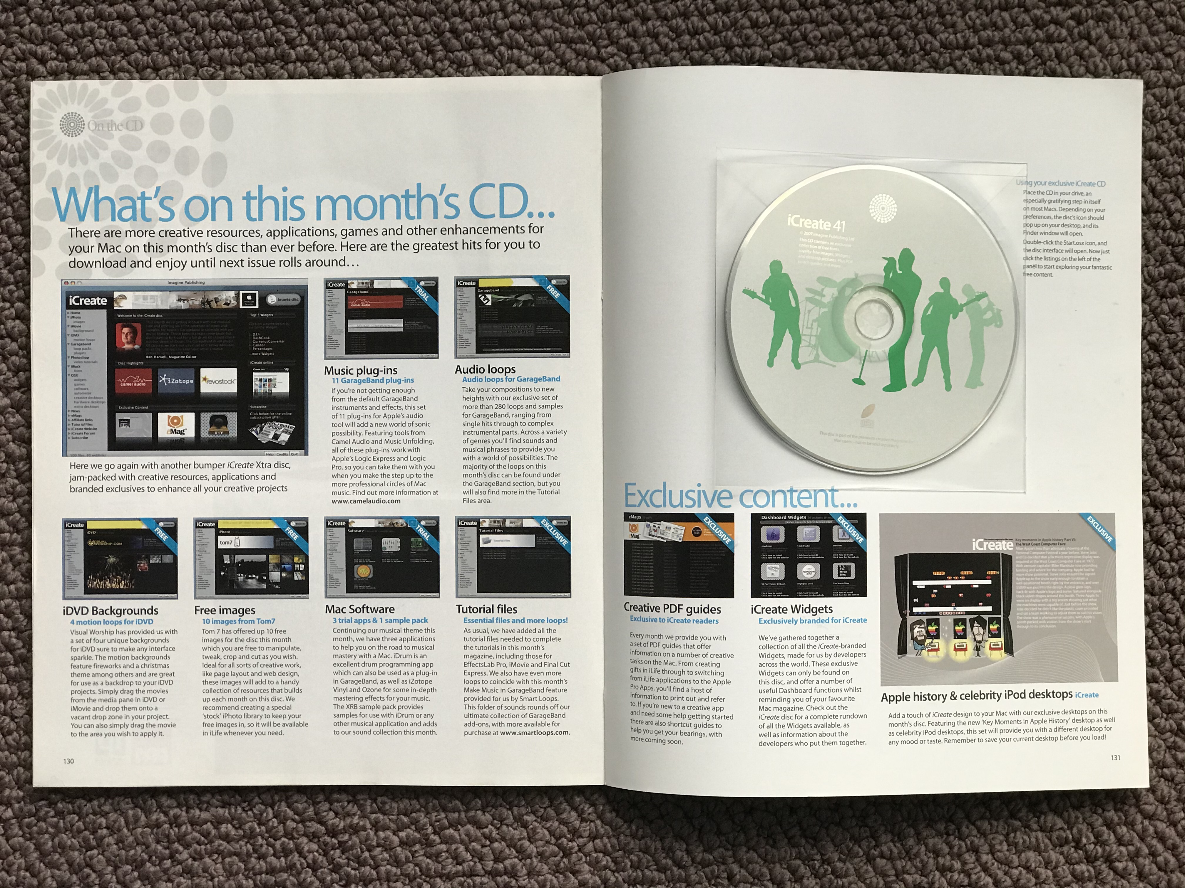 iCreate Magazine CD-ROM spread